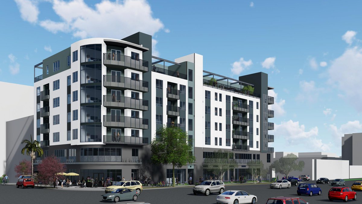 UrbanizeLA's tweet photo. Seven-story, 54-unit apartment building with ground-floor retail breaks ground next to Downtown Culver City #PalmsLA https://t.co/dituf25S1n https://t.co/p9F1AaQ0pS