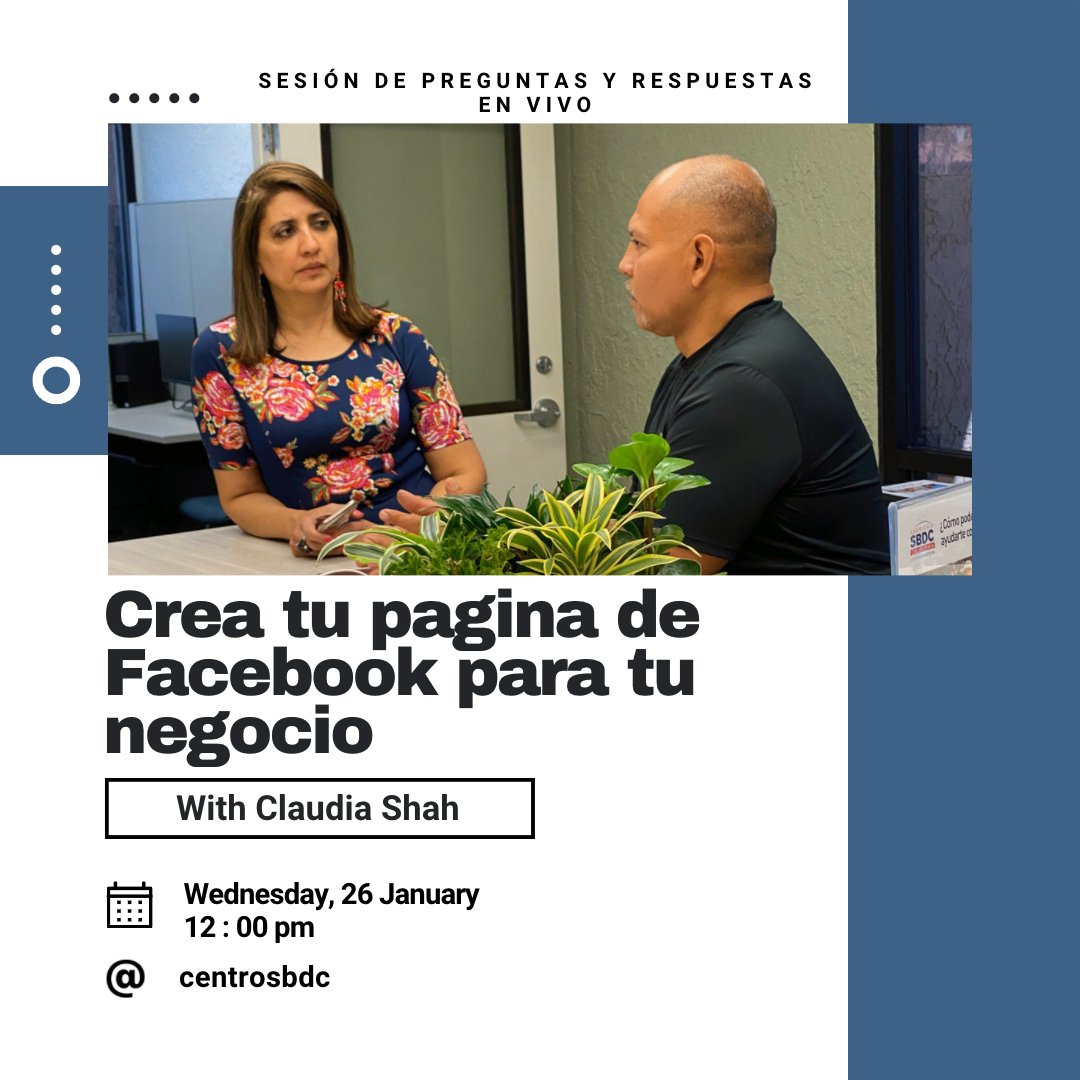 ¿Quieres crear tu página de Facebook para tu negocio? No importa si ya creó su página, estamos seguros de que aprenderá algo nuevo.

eventbrite.com/e/crea-tu-pagi…

#negocios #pequenosnegocios #empresarios #seminarioenlinea #negocio #empresas #negociosonline #negociosdigitales