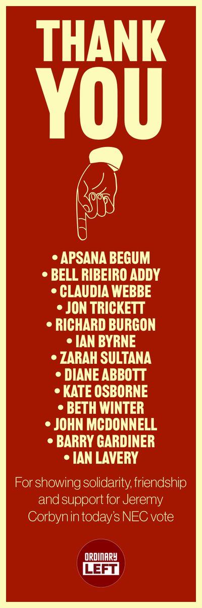 Unite_UnityLeft's tweet photo. The MPs below showed support for @jeremycorbyn today - 🙏 to them and all who have liked / retweeted solidarity messages. Shame on NEC   members who voted 23 - 14 (1 abstention) against a socialist with decades of commitment being a @UKLabour MP the week after welcoming a Tory https://t.co/TiXuQKHR2Z