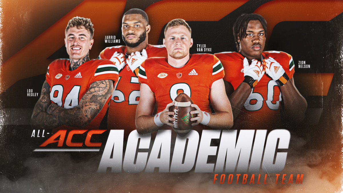 CanesFootball's tweet photo. Excellence on the field and in the classroom. https://t.co/iSuMyXY2rY