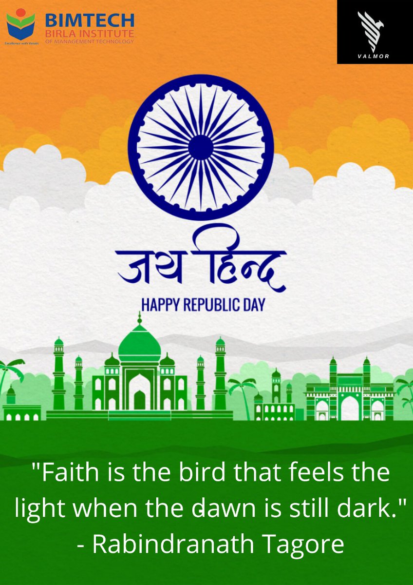 ValMorBimtech's tweet photo. Freedom has come with the sacrifices of our freedom fighters, so let's pledge to protect it.Let us join our hands and work together to protect our nations from all the social evils that are tarnishing its greatness. Valmor team wishes you a very Happy Republic Day 2022!🇮🇳✨ https://t.co/unr4Tfe7C9