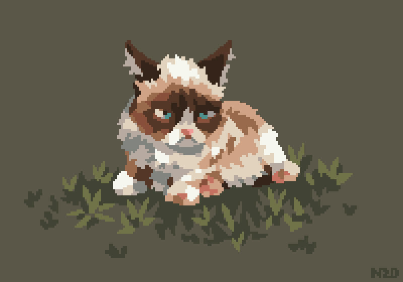 Norma2D on X: Quick Grumpy Cat sketch for today's @Pixel_Dailies theme  #fur. #pixel_dailies  / X