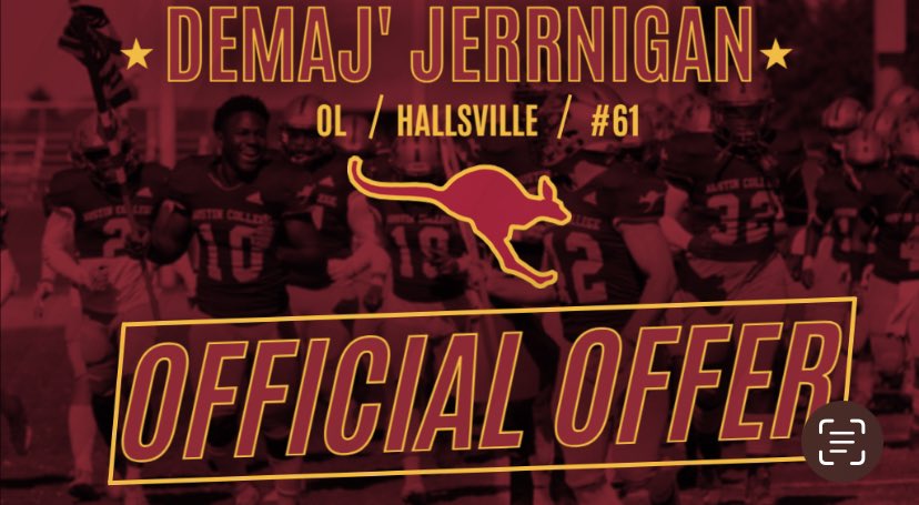 After a great conversation with <a href="/zturner27/">Zach Turner</a> I’m blessed to say I have received my sixth offer from Austin College <a href="/RoosFootball/">Austin College ’Roos Football</a> 🔴🟡⚪️