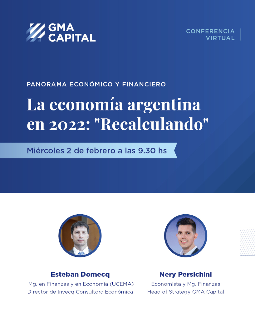 💻 Conferencia Virtual – La economía argentina en 2022: "Recalculando"
📊 Panorama económico y financiero con <a href="/EODomecq/">Esteban Domecq</a> de <a href="/invecq/">Invecq</a>
📆 Miércoles 02/02 - 9.30 hs
🔗 Invitación para Zoom: us02web.zoom.us/webinar/regist…