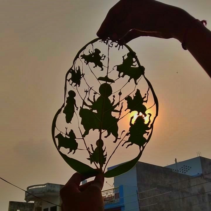 Nav Durga...❤️🚩 #LeafArt