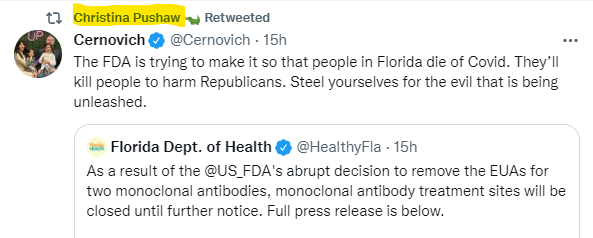 The lawsuit wouldn't go anywhere, but the lawsuit isn't the problem, it's his messaging. The old monoclonal antibodies simply don't work on Omicron. DeSantis *could* encourage people to make their own antibodies by getting vaccinated, but instead he's pushing a conspiracy theory.
