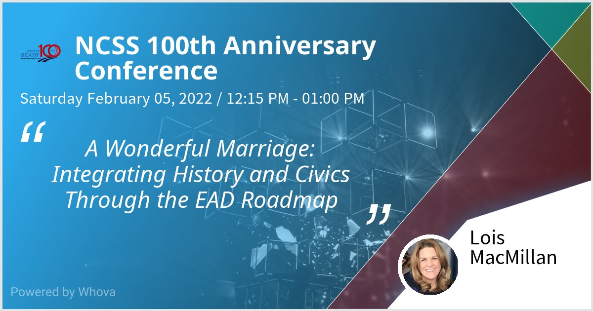 LoisMacMillan3's tweet image. I am speaking at NCSS 100th Anniversary Conference. Please check out my talk if you're attending the event! @NCSSNetwork #NCSS100 - via #Whova event app