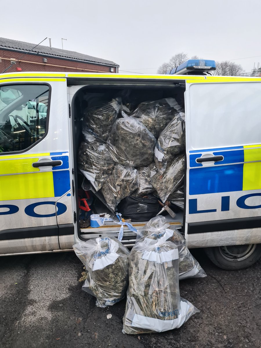GMPCheetham's tweet photo. #UPDATE We have now dismantled the cannabis farm in #Cheetham and 173kg of cannabis has been burnt at the incinerator! That's the equivalent of 5 German Shepherds! Our van was filled! #InspJW https://t.co/EEEz1YjBWM
