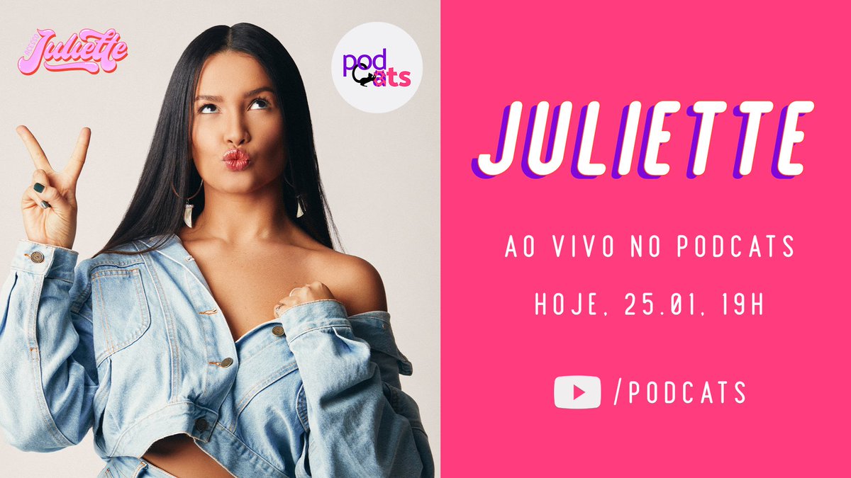 acessojuliette's tweet photo. Hoje é dia de @juliette no PodCats, hein? Vai ter muita conversa boa ao vivo a partir das 19h. Já ativem o lembrete e fiquem ligadinhos, vai ser demais! ♥️ https://t.co/ZAI2D3r3Ya