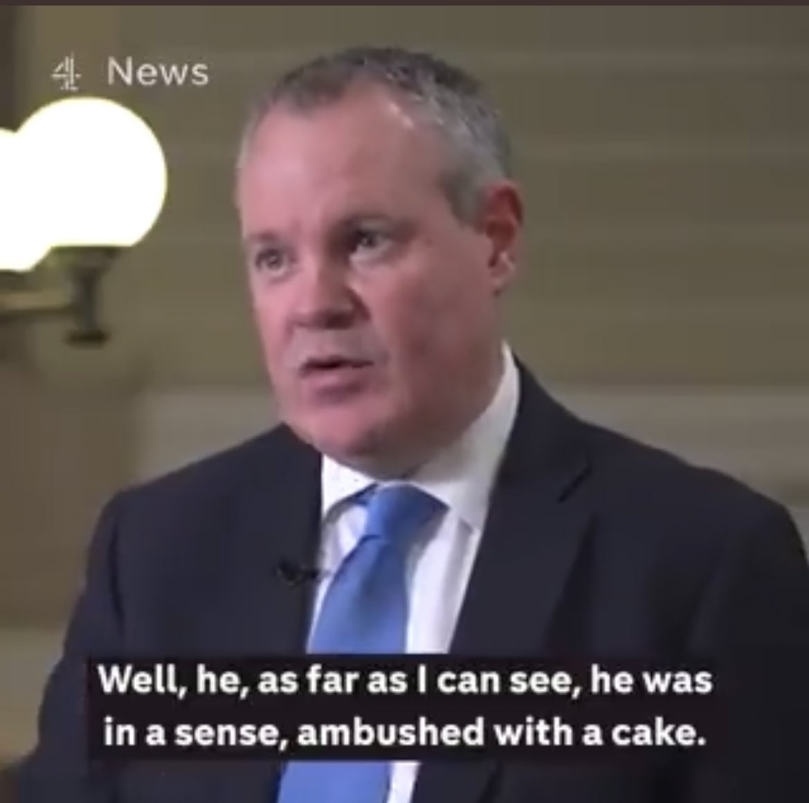 “He was ambushed with a cake”
