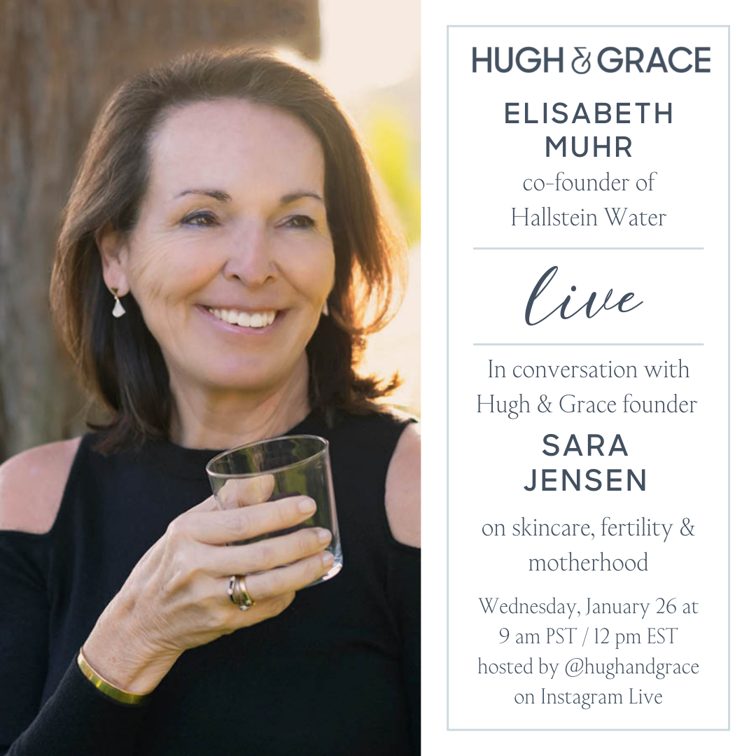 hughandgrace's tweet photo. Join H&amp;G Co-Founder and Co-CEO, Sara Jensen and Co-Founder of Hallstein Water, Elisabeth Muhr TOMORROW, January 26th at 9 AM PT / 12 PM ET on @hughandgrace Instagram Live for a conversation about Skincare, Fertility &amp; Motherhood! 

Is the water we’re drinking high quality? What https://t.co/BinafXGxb9