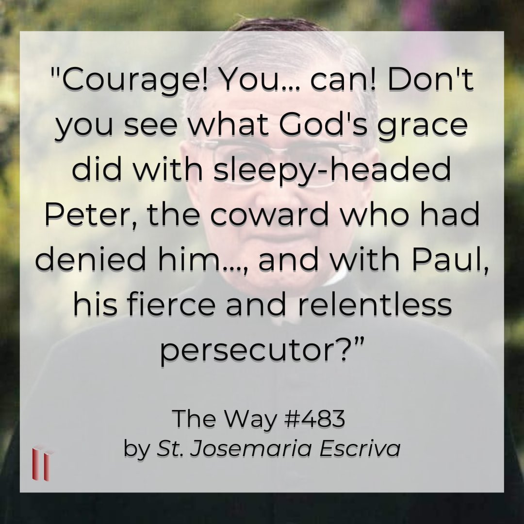 On this feast of the conversion of St. Paul, let’s remember that God’s grace can transform even the most stubborn hearts and minds!

#stjosemariaescriva #stjosemaria #saintquotes #conversionofstpaul #stpaul