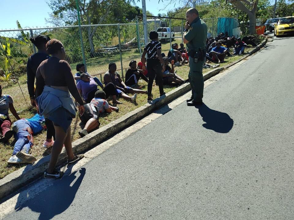 USBPChiefRMY's tweet photo. On January 24, 2022, Ramey Sector BP agents responded to a maritime smuggling event in Rincon, Puerto Rico.  BP agents along with the Puerto Rico PD and Rincon Municipal Police arrested 45 migrants from Haiti.  All were transported to Ramey Station for processing and removal. https://t.co/fYjYkHtt0I