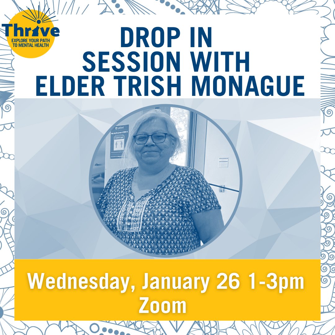 LUOR_II's tweet image. Aaniin Boozhoo Kina Weya (Hello Everyone)!

Join us for a virtual drop-in session with Elder Trish Monague on Bell Let's Talk Day.

To register, please email Mercedes Jacko, orillia.ii@lakeheadu.ca