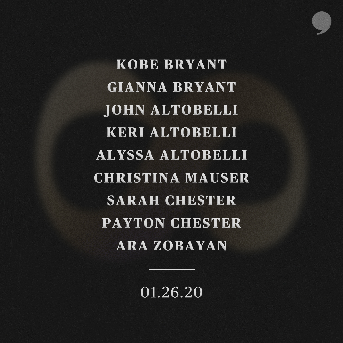 PlayersTribune's tweet image. In loving memory of Kobe, Gigi, John, Keri, Alyssa, Christina, Sarah, Payton and Ara. ❤️