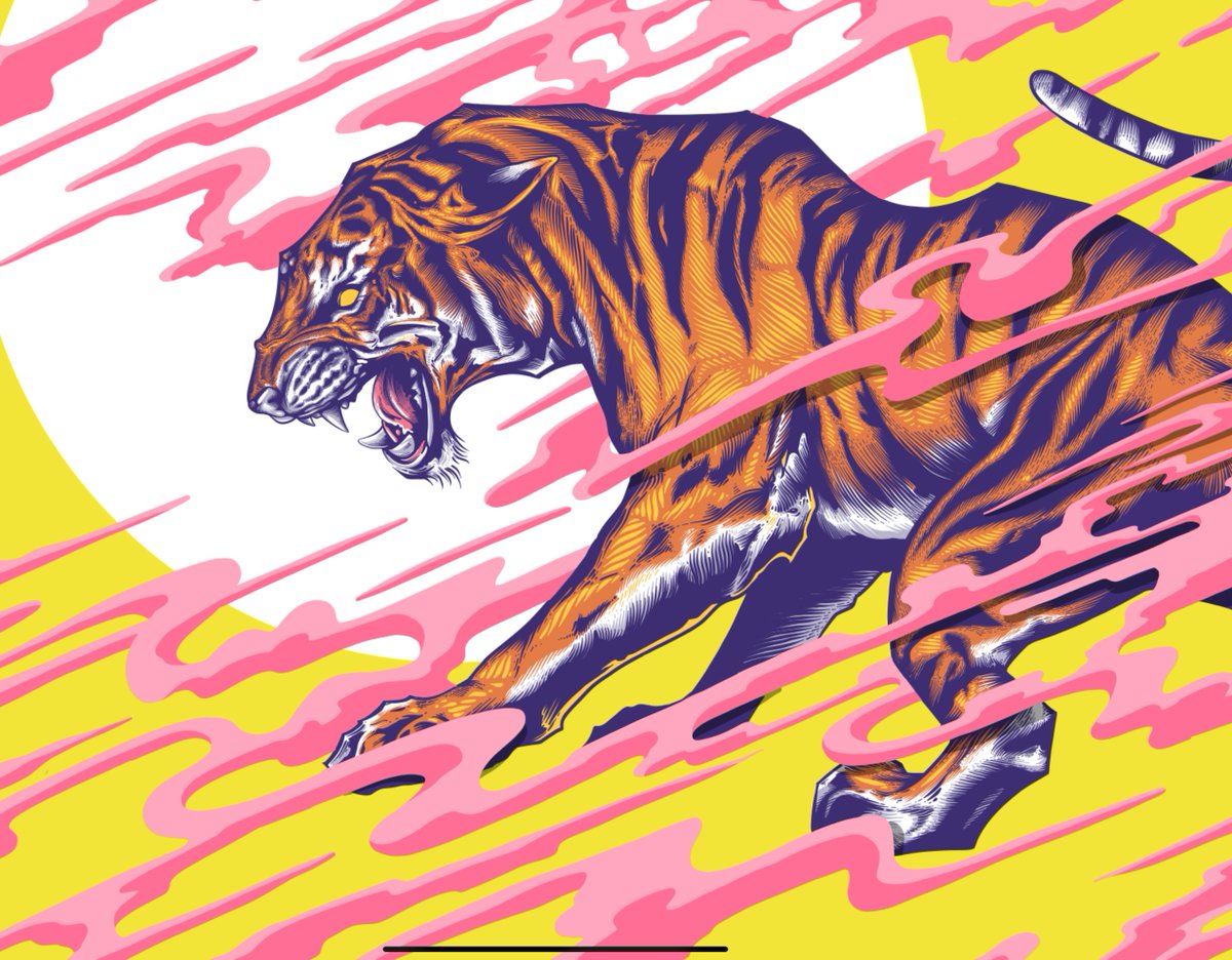 Year of the Tiger is coming up on Feb. 1st. I created this in #adobefresco all #vector. behance.net/gallery/135495… I love being able to work exactly like I did in #adobedraw layering vector layers. #gongxifacai #illustration #work #ipadart #adobe See full case study on #Behance