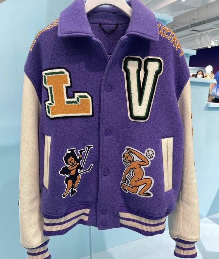 JustFreshKicks on X: Louis Vuitton FW22 Patchwork Varsity Jacket by Virgil  Abloh 🐰  / X