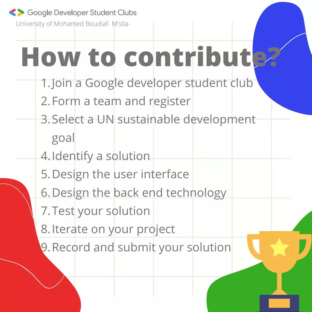 فورم التسجيل: 
docs.google.com/forms/d/e/1FAI…
للمزيد من التفاصيل :
developers.google.com/community/gdsc…

#solutionchallenge
#googledevelopers 
#GoogleDeveloperStudentClubs