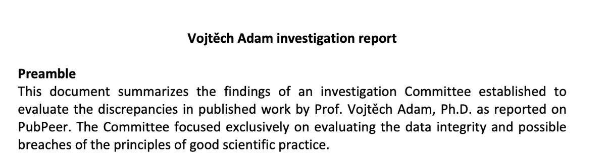 MicrobiomDigest's tweet photo. After receiving scientific misconduct allegations, universities might do an internal investigation. Unfortunately, many cases are swept under the rug. 
But the Czech/German Committee that investigated the Vojtech Adam et al. papers came to a surprisingly different conclusion.
/ https://t.co/9XGc0rqjXF