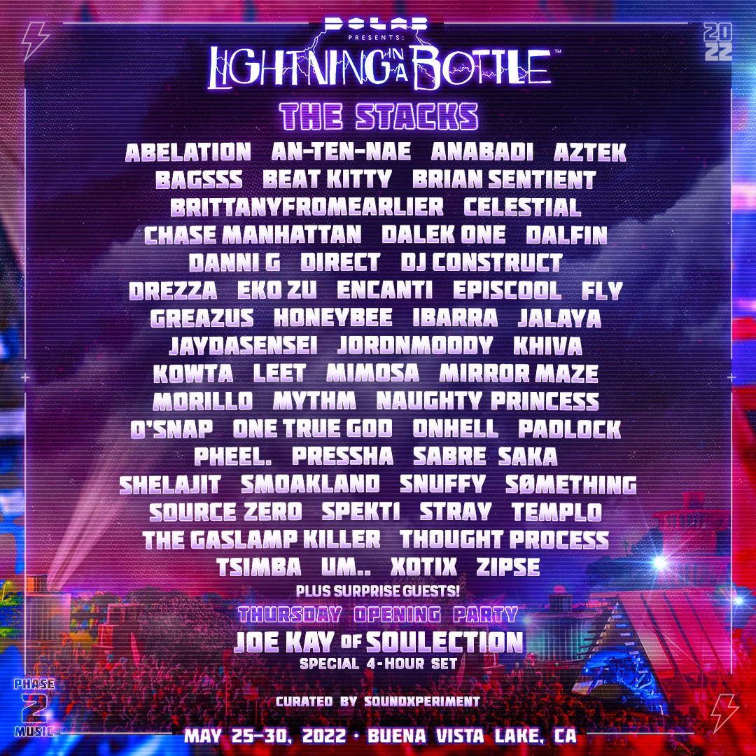_soundxperiment's tweet image. The tipping point of years of hard work. Lightning in a Bottle indirectly created soundXperiment 🔊

May we present The Stacks 2022 at @LIBfestival. 60+ artists over 4 days in the most magical city on the West Coast!

Ticket link in bio ❤️