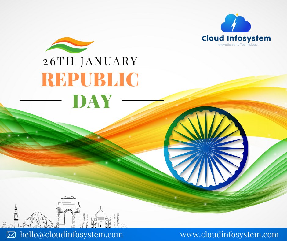 CloudInfoSyste1's tweet photo. Freedom has come with the sacrifices of our freedom fighters, so let's pledge to protect it.
Wish you and Happy Republic Day๐ณ๏ธโ๐
#cloudinfosystem #republicday #india #indian #happyrepublicday #national #republicdayindia https://t.co/oUoh6gEPSX
