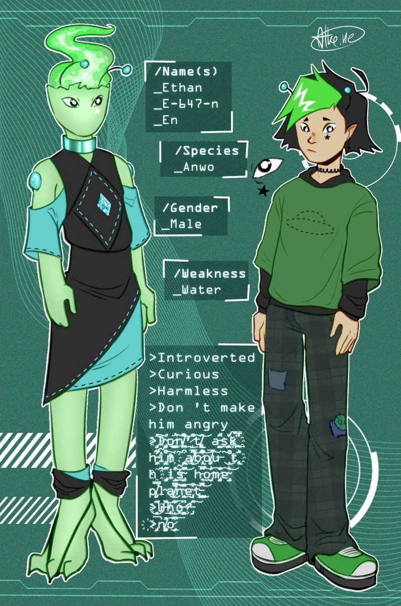 acyclicalkene's tweet photo. my old alien oc redesign 👽 #alien #oc https://t.co/jYKep4M9UN