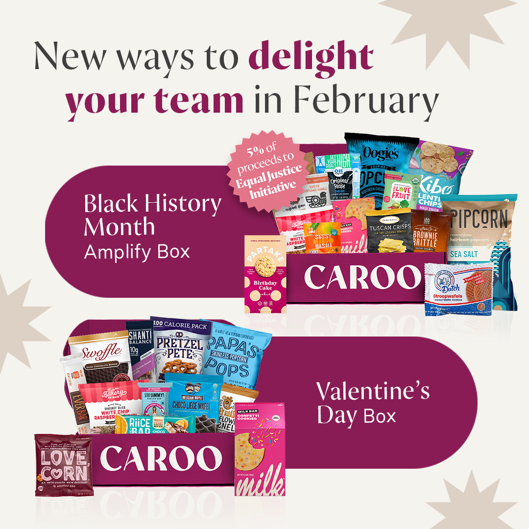 Coming up: Black History Month and Valentine’s Day! How will you celebrate with your team? Discover meaningful gifts that give back with Caroo’s newest limited-edition gifts! 

Visit caroo.com/bhm or caroo.com/valentinesday to order today! #HumanResources