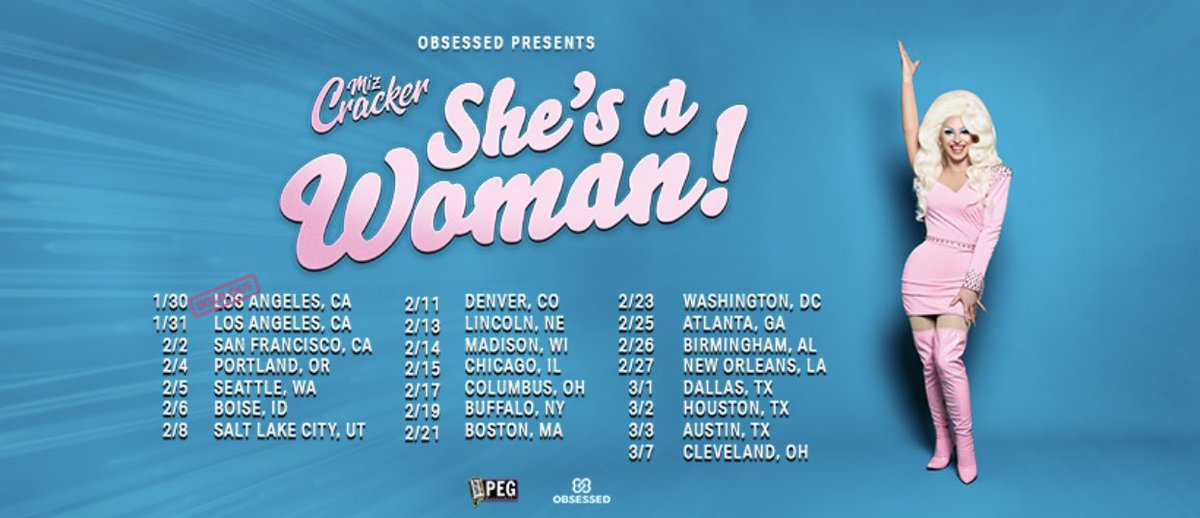 Hello again Twitter….checking in to say my tour with @ObsessedINTL starts THIS WEEK!!! Come and see meeee. Tickets and upgrades available at shesawomantour.com