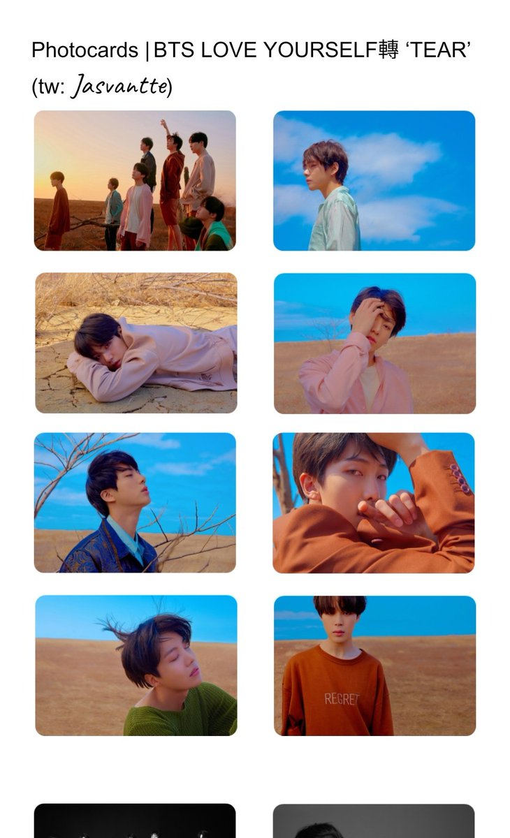Jasvantte's tweet photo. Photocards | documento 
- BTS YOU NEVER WALK ALONE
- BTS LOVE YOURSELF承‘HER’
- BTS LOVE YOURSELF轉 ‘TEAR’
(🖇️Abajo) https://t.co/4oZTjEgidD