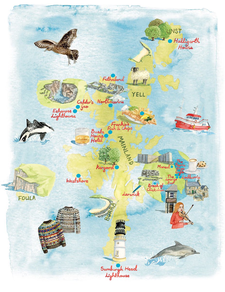 Happy Burns Night! Here’s my latest map for Countryfile Magazine of the beautiful Shetland Isles #BurnsNight #Shetland #illustration #illustratedmap #maps