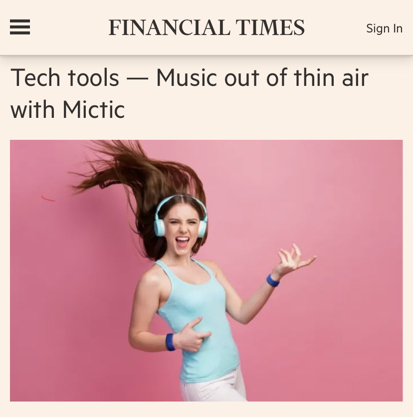 The Financial Times’ #techFT newsletter features Swiss AR music wearable <a href="/Mictic_Move/">Mictic</a> today! Thanks to <a href="/CristinaCriddle/">Cristina Criddle</a> and <a href="/ChrisNuttall/">Chris Nuttall</a>: ft.com/content/eea170…