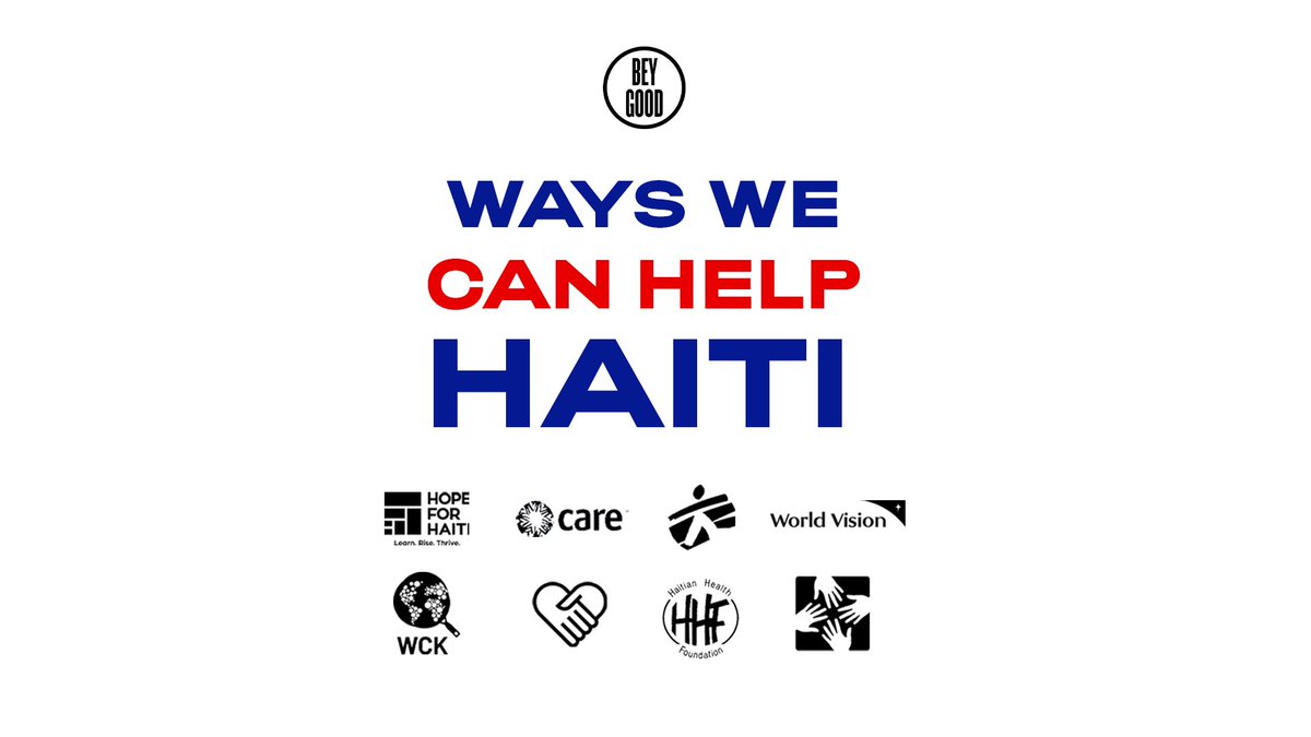 Please join us in any way you can in helping our brothers and sisters in Haiti as they face this crisis, in the wake of the latest earthquake.

<a href="/HopeforHaiti/">Hope for Haiti</a>
<a href="/CARE/">CARE (care.org)</a>
<a href="/MSF_USA/">Doctors w/o Borders</a>
<a href="/WorldVision/">World Vision</a>
<a href="/WCKitchen/">World Central Kitchen</a>
<a href="/projecthopeorg/">Project HOPE</a>
<a href="/HHF_Haiti/">Haitian Health Foundation</a>
<a href="/PIH/">Partners In Health</a>