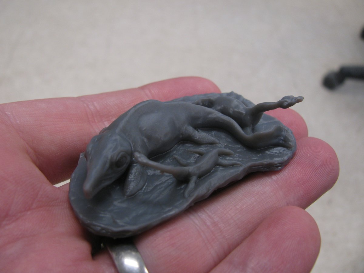 df9465's tweet image. I just made these tiny printouts of @cpdinosaurs (Crystal Palace) dinosaurs, Megalosaurus, the &quot;amphibian&quot; Labyrinthodon, the marine reptiles Ichthyosaurus and Plesiosaurus. 3D models made available a few weeks ago by the Natural History Museum, London. #dinosaurs #fossilfriday