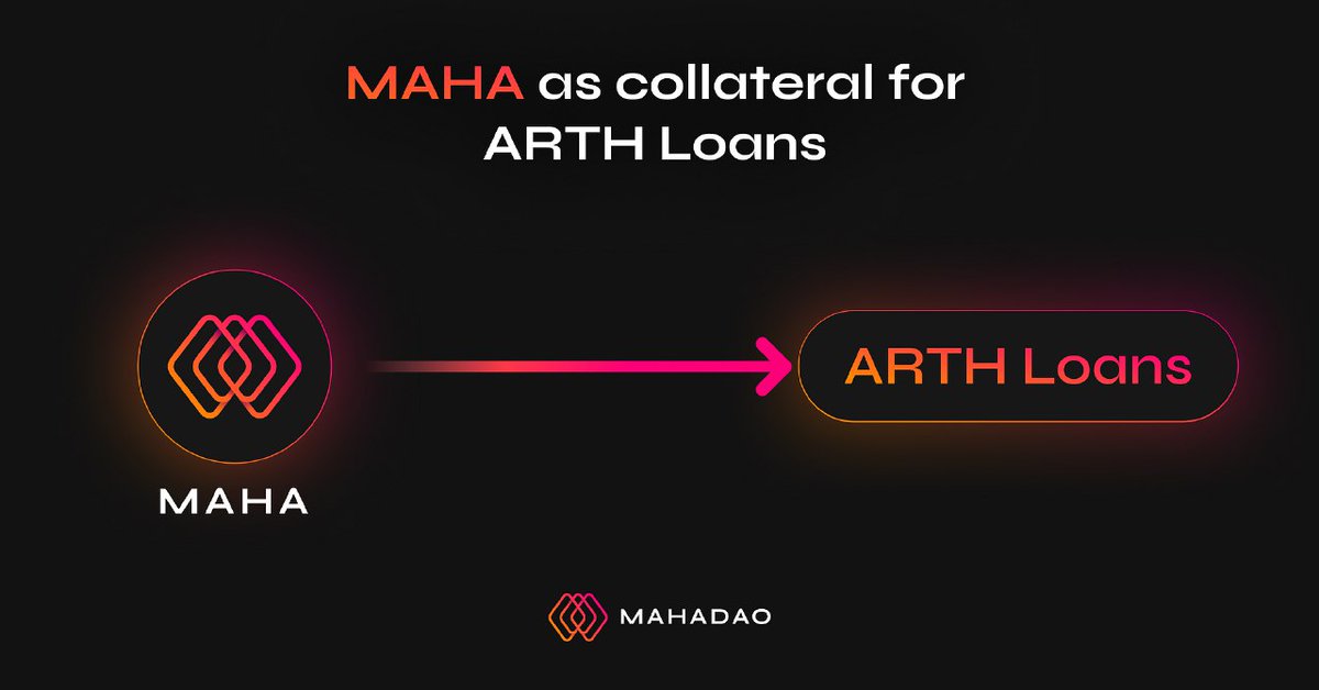 rentdueeeeee's tweet photo. $MAHA 🔗 $ARTH has a stronger connection! 

You can now take out $ARTH loans using $MAHA as collateral. This makes $MAHA more scarce &amp; gives it another significant utility within the ecosystem. 

Constantly building more synergies between $MAHA &amp; $ARTH 💪

#cryptowithchummie https://t.co/FPHIwT25T3