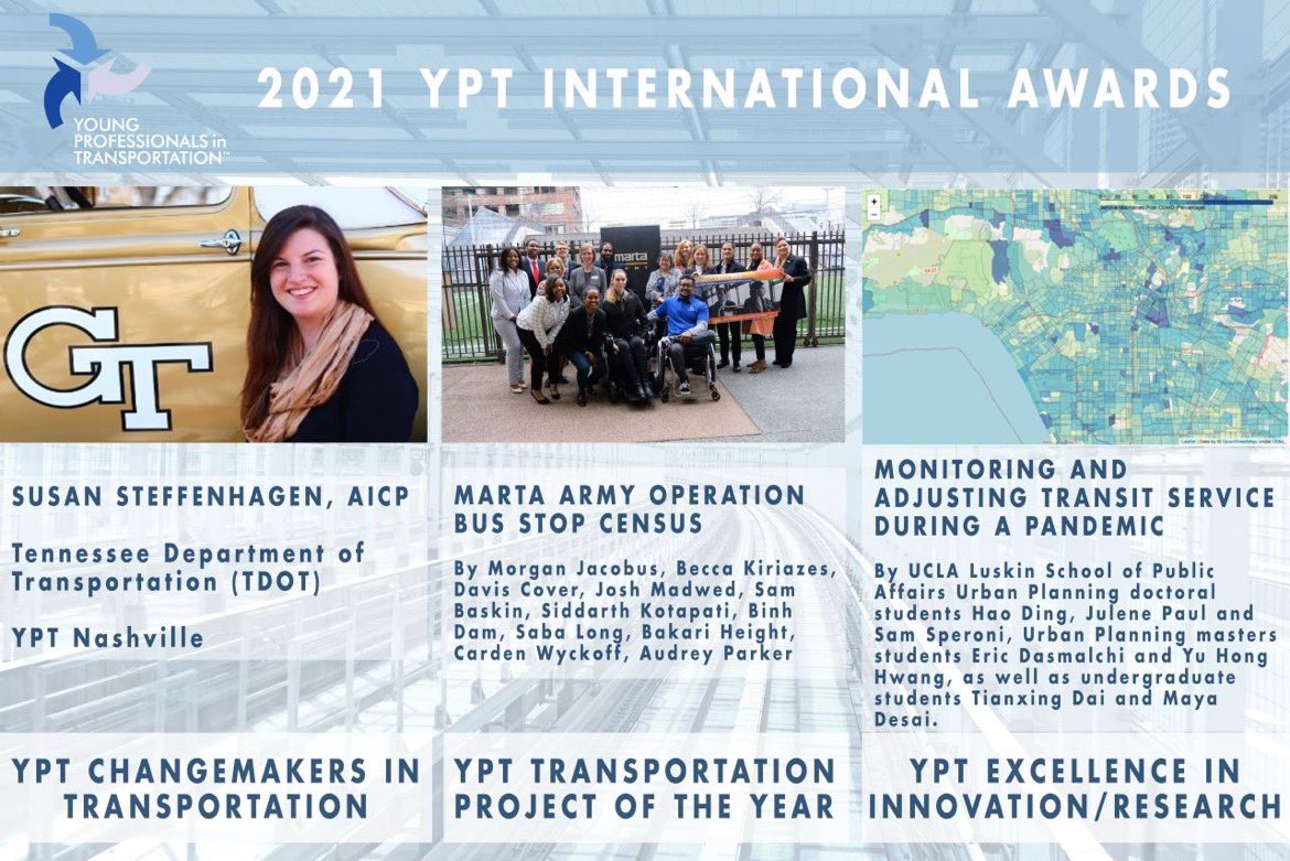 Congratulations to our 2021 winners! #YPTAwards fills the void for young professionals in large, established #transportation organizations. We’re excited to witness your great accomplishments as part of our #YPT #community!
#WhyIYPT #YPTransportation

lnkd.in/di4H7K-R