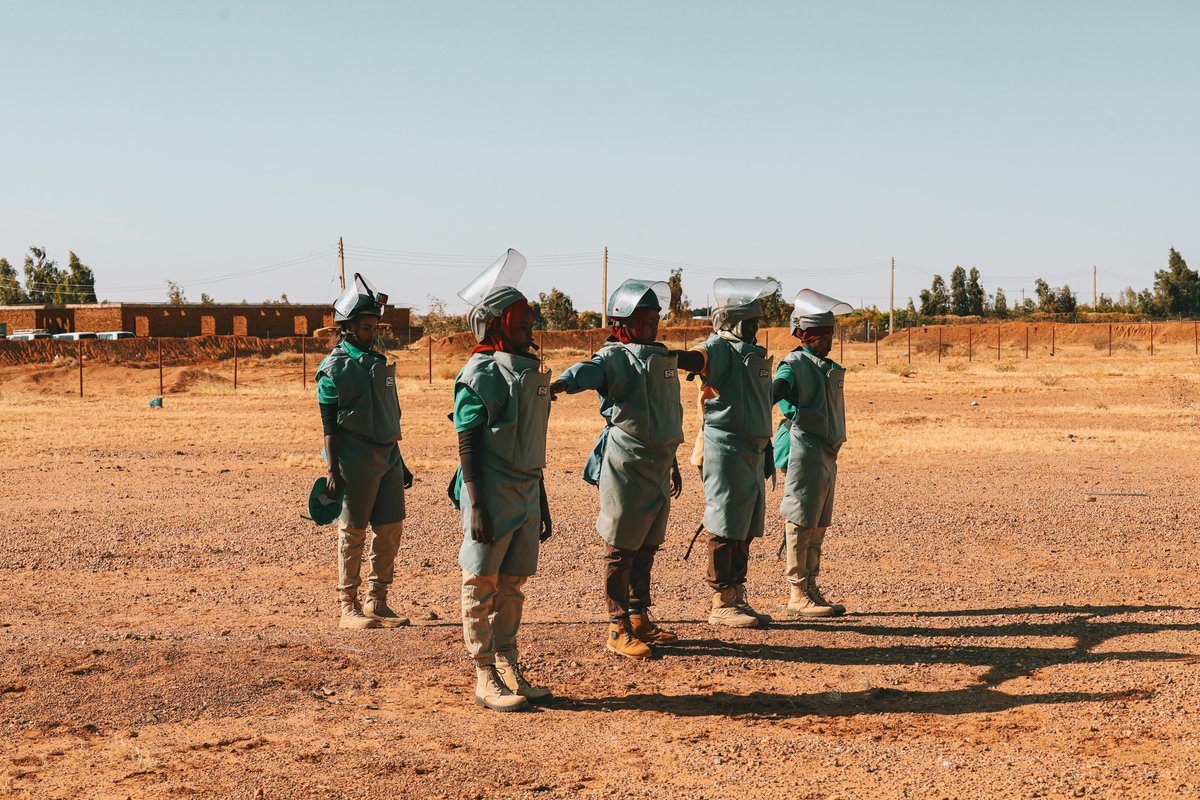 UNMAS's tweet photo. Recently UNMAS in #Sudan in collaboration with the National Mine Action Center of Sudan (NMAC) and the United Nations Integrated Transition Assistance Mission in Sudan (UNITAMS), celebrated the graduation ceremony of the 28 female deminers. https://t.co/IjSZHRwLiF