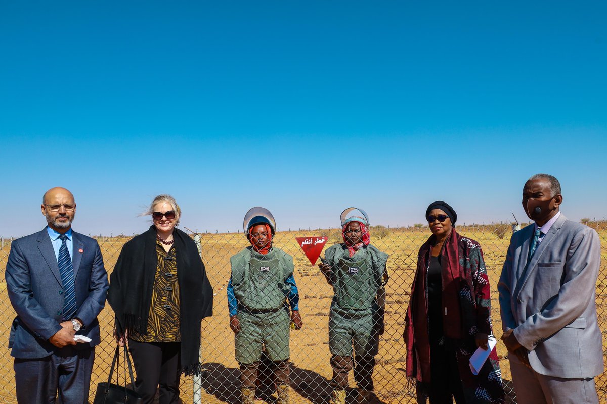 UNMAS's tweet photo. Recently UNMAS in #Sudan in collaboration with the National Mine Action Center of Sudan (NMAC) and the United Nations Integrated Transition Assistance Mission in Sudan (UNITAMS), celebrated the graduation ceremony of the 28 female deminers. https://t.co/IjSZHRwLiF
