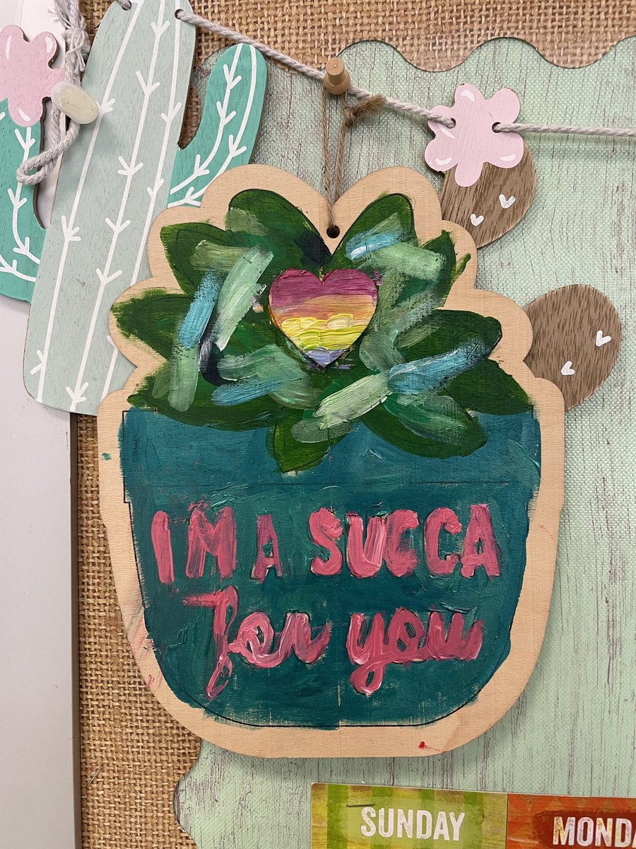 Sweet gifts from former students always brighten my day! Combining two of my favorites succulents and Jonas Brothers haha <a href="/SaraDeLeo1/">Sara Ostrow DeLeo</a>