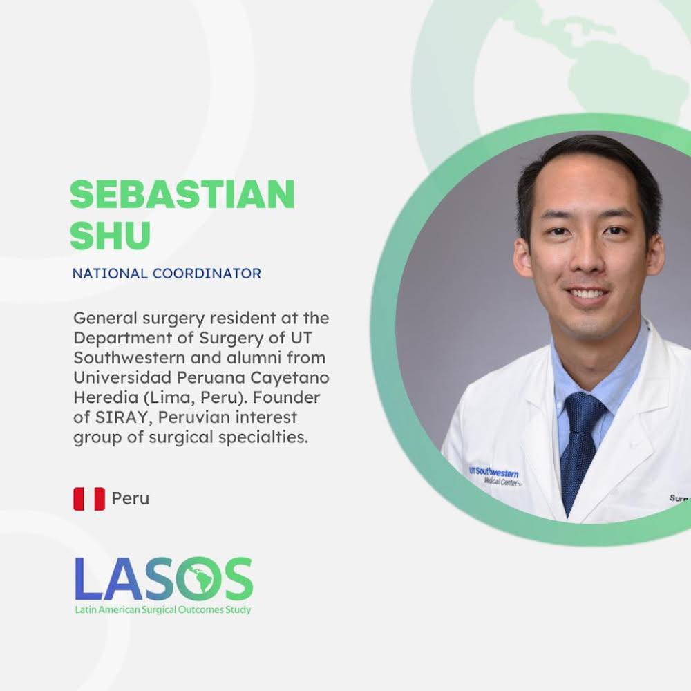 Dr. <a href="/SebastianShu/">Sebastian Shu (蘇天安)</a> is the Peruvian National Coordinator of the <a href="/LASOS_STUDY/">LASOS</a>.

Surgeon or resident interested in research? #JoinLASOS

Register here: forms.gle/hAUdSYgzxKUE46… #LASOS