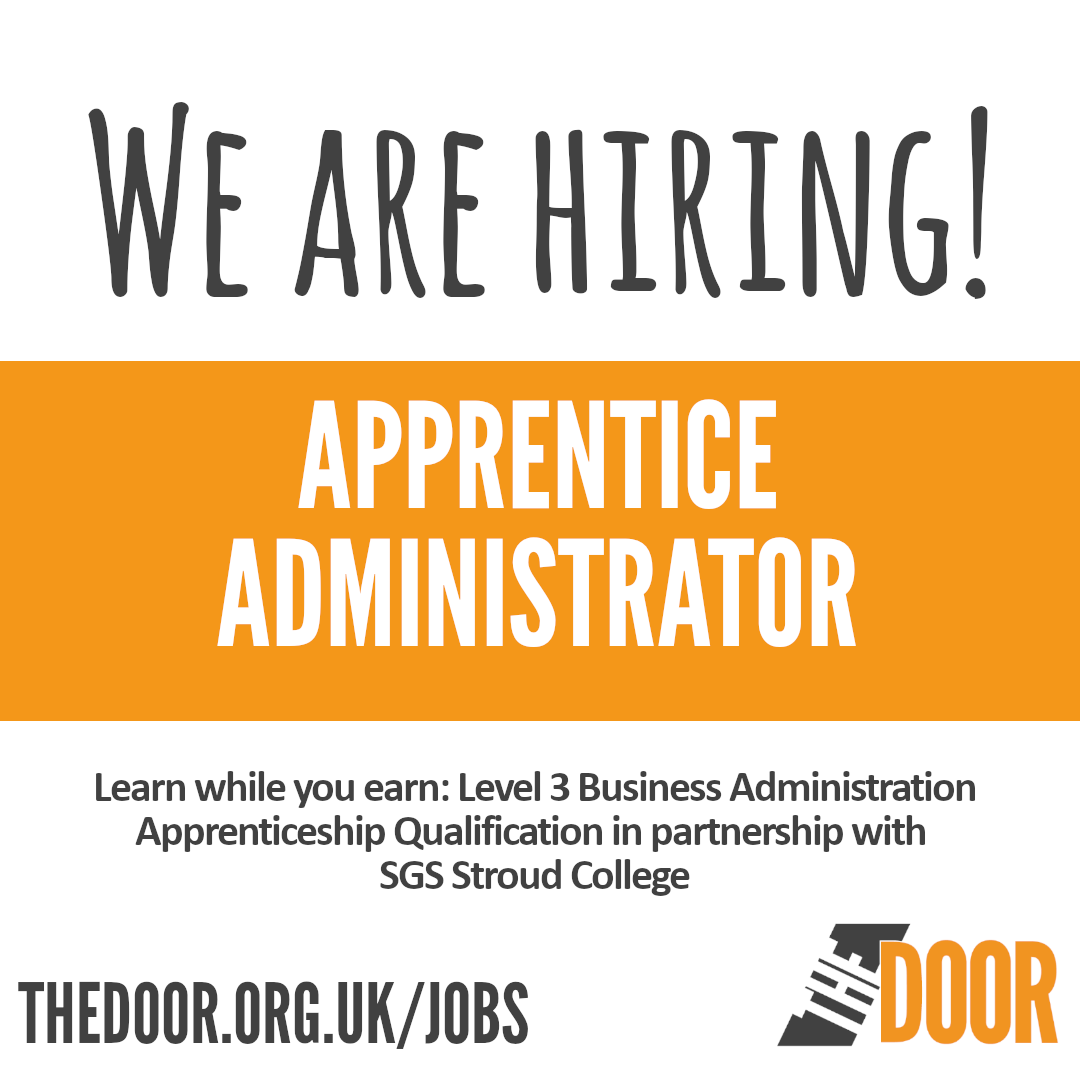 thedoorstroud's tweet photo. DO YOU have what it takes to join The Door's Admin team? Are you hardworking and looking to learn while you earn? Our Stroud office has a fantastic opportunity to join their team as a Level 3 Apprentice - visit: https://t.co/QmXBNecL1w to find out more! Closes 7th Feb https://t.co/b5xCEpwn1E