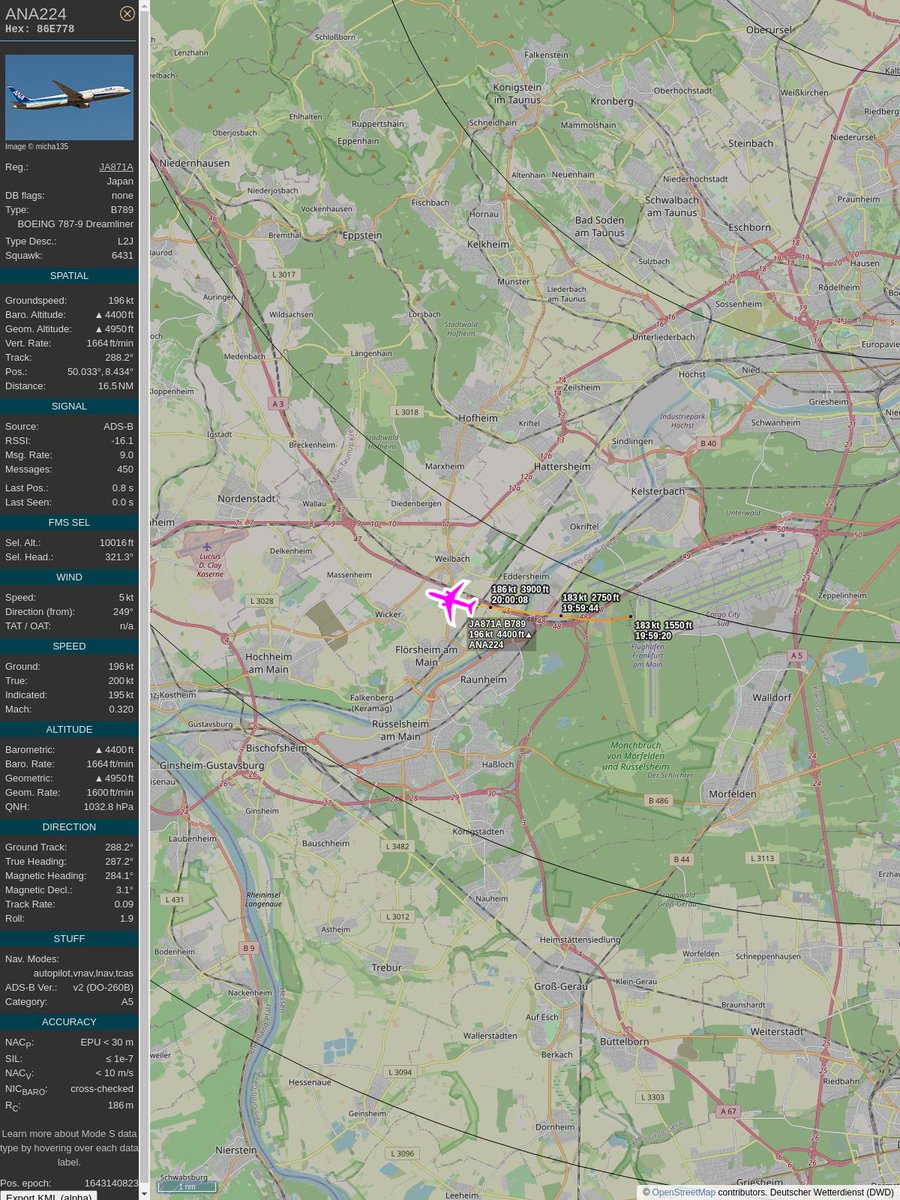 AKoeppern's tweet image. ICAO: #86E778
Flt: #DIMME
First seen: 2022/01/25 20:59:14
Min Alt: 1300 ft MSL
Min Dist: 28.3 km

#planefence #adsb - docker:kx1t/planefence
globe.adsbexchange.com/?icao=86e778