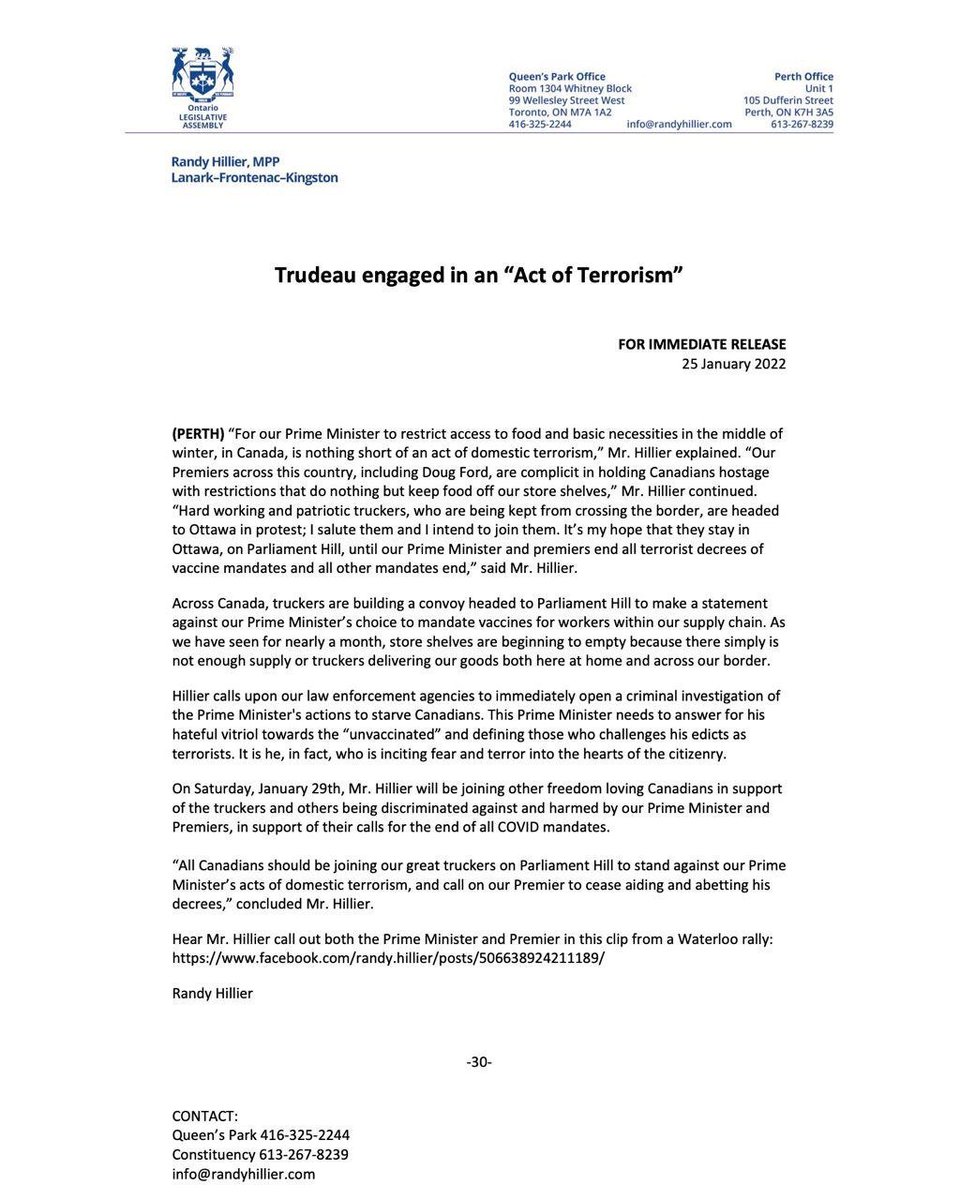 ProwlingQuietly's tweet photo. Trudeau Engaged in an Act of Terrorism
#TruckersForFreedom #TruckersConvoy2022 https://t.co/h6AkIQVrB8