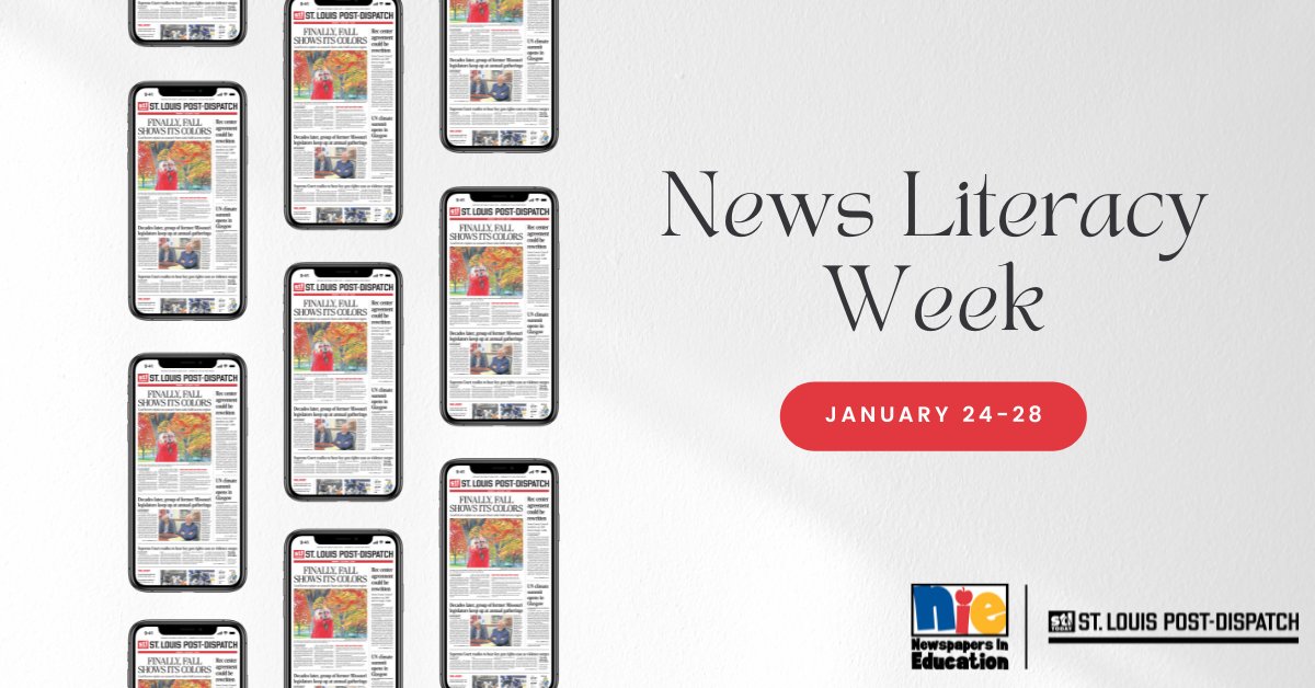 stlNIE's tweet photo. Celebrate News Literacy Week with @stltoday and use these activities in your classroom!

https://t.co/KZNSeeDuGf
#NewsLiteracyWeek https://t.co/gnF9K4Oh66