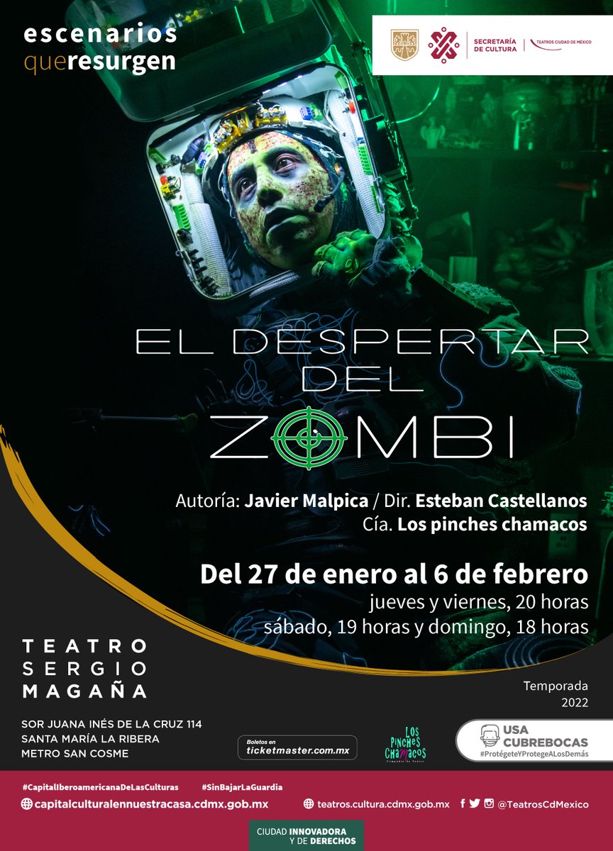 TeatrosCDMX's tweet photo. Un joven estudiante experto en videojuegos escucha una voz que quiere que destruya a todos, ¿será una presencia maligna o solo es #ElDespertarDelZombi?

Te esperamos en su estreno este jueves en el #TeatroSergioMagaña, código de PRECIO ESPECIAL: ZOMBI50👉 https://t.co/rm4FOaOLiL https://t.co/dsPdM4ZJpP