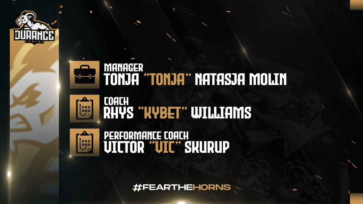 Every team needs a solid staff as well, and we found a goated one🐐

Manager: <a href="/TonjaNatasjaa/">Tonjaaaa🌻</a>🇩🇰
Head Coach: <a href="/CoachKybet/">Coach Kybet</a>🇬🇧
Performance Coach: <a href="/_IAmVic/">victurbo</a>🇳🇴

We’re ready to rumble👀 #FearTheHorns