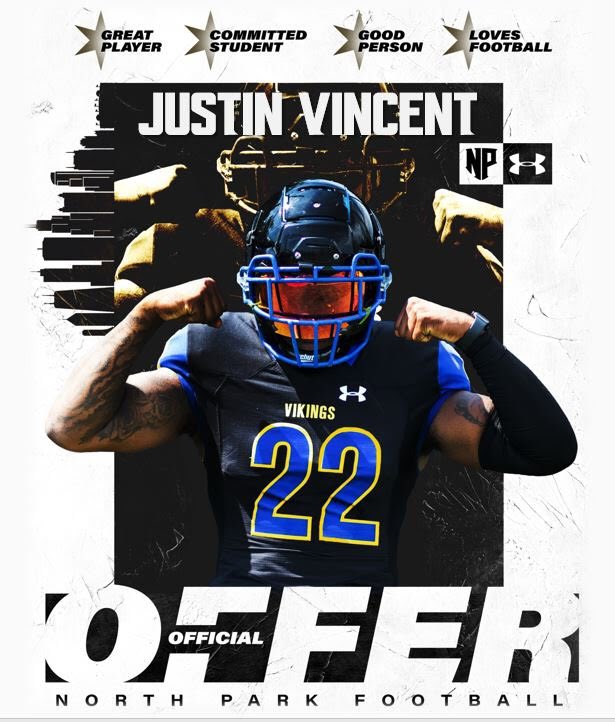 liljay8922's tweet photo. After a great conversation and official visit with @NPUFootball,  I’m beyond blessed to receive an official offer from @NPU to play at the next level 🙏🏽 I would to thank @CoachRook &amp; @CoachFantuzzi  for the opportunity !
#GoVikings #THERIGHTWAY ⚔️💙💛 https://t.co/zBHiy0DdUK