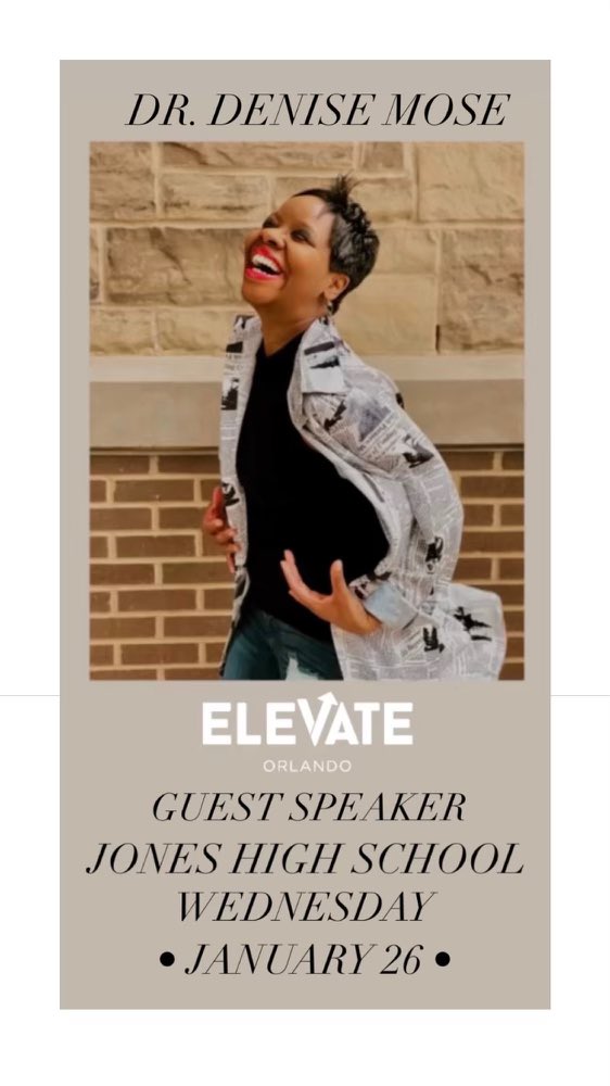 denisemose's tweet image. Ahhhh! Jonas B Cayo! I cannot wait to serve as your “ELEVATE MENTOR” tomorrow! Super excited to meet your incredible students from Jones High. Are they ready 2 get motivated? Let’s Gooooo! #TheDocIsIn #mentor #JonesHighSchool #volunteer @ElevateOrlando @JonesHighcom @aamuedu 🎤
