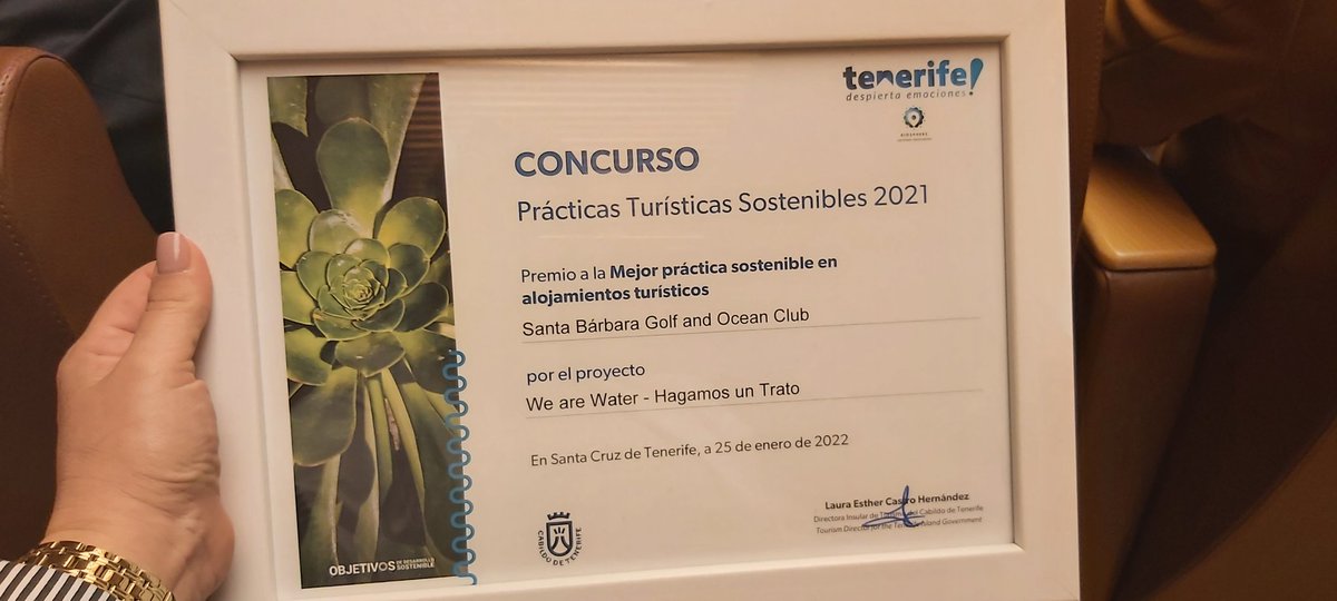 #SantaBarbaraGolfandOceanClub received today the recognition of The Best Sustainable Practice 2021. I was really proud of receiving the award on behalf of all our team members. Find here the streaming  fb.watch/aM56BrmJZ4/ <a href="/VictorGilRM/">Víctor Gil</a> @Radha_SBGOC <a href="/H_R_Barrios/">Hector Rodriguez</a>