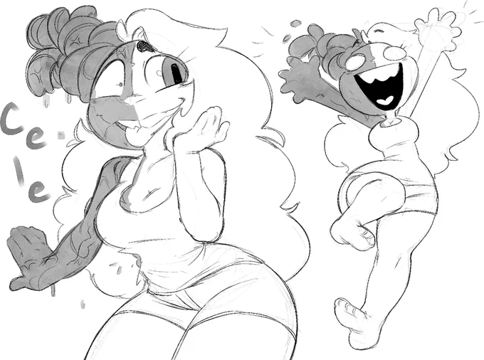 Also some doodles of Cele I made the animation into 