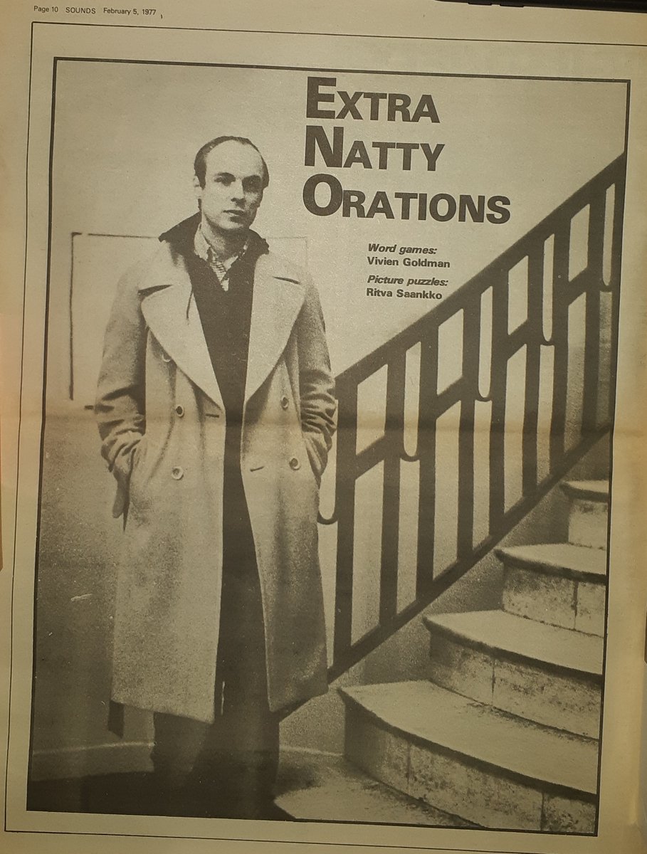 SoundsClips's tweet photo. 5th February 1977 an article on Brain Eno by Vivien Goldman and Picture puzzles by Ritva Saarikko. "Eno spiralled off into a series of ever-more-intriguing solo projects" @brianeno @dark_shark @PunkProfessor https://t.co/8h0Ch7ker8